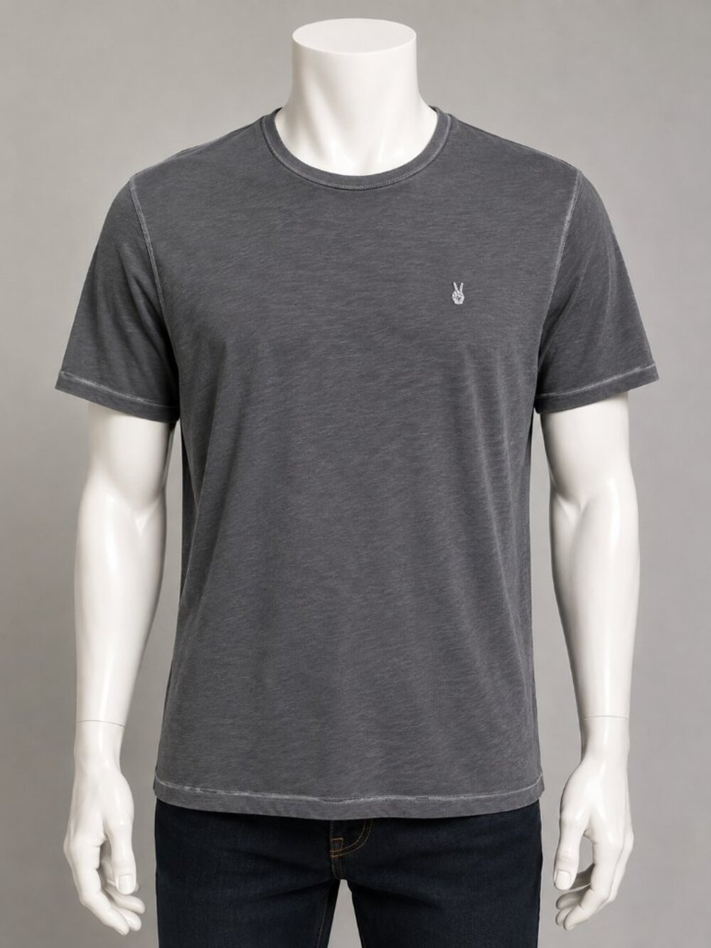 John Varvatos Charcoal Grey Peace Sign T-Shirt